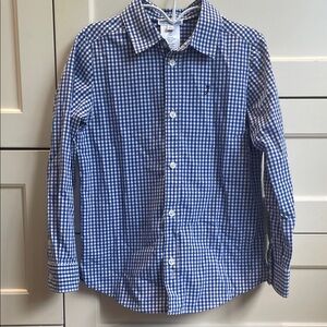 Jacadi Blue and White Checkered Button Down Shirt